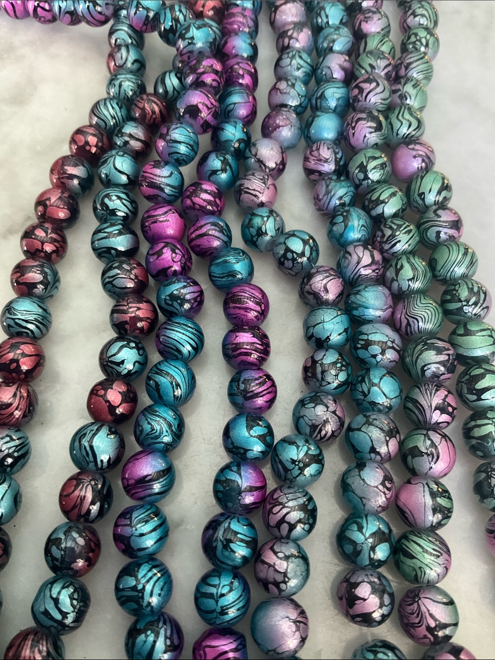 Art Beads: Glass Double Strand 8mm (100+ beads per)